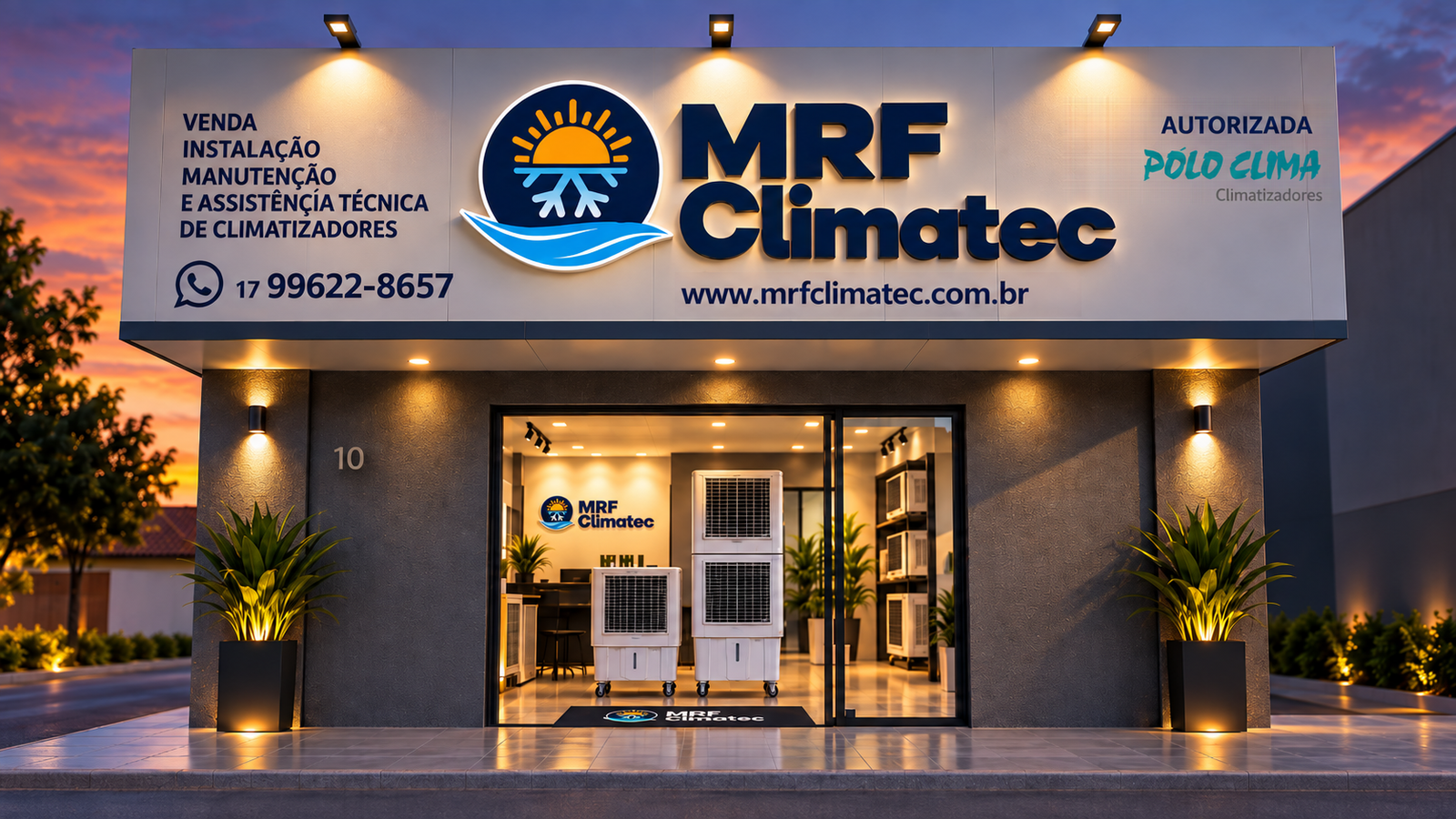 Fachada institucional oficial da loja MRF Climatec em Onda Verde